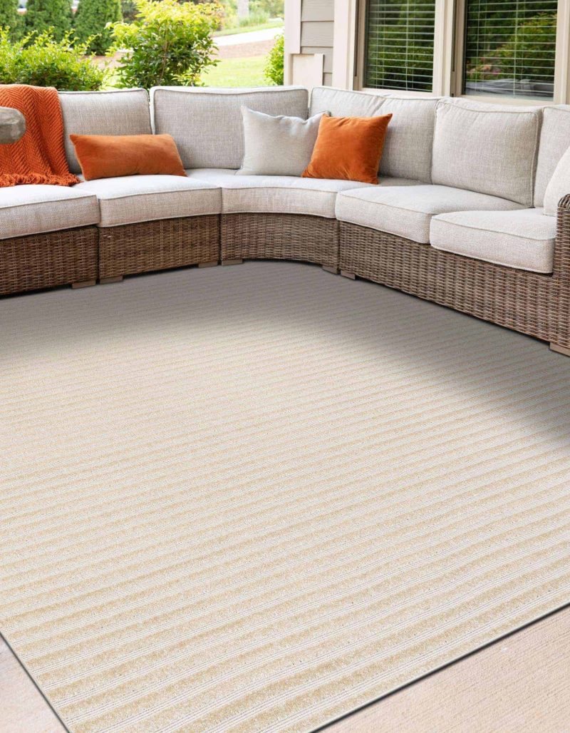 Tapete Brujas Rayas en Beige - 2.40 x 2.40 Cuadrado