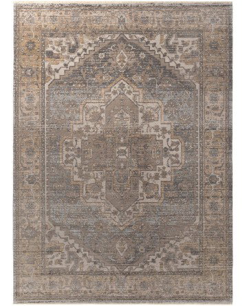 Tapete Albin Medallón en Gris y Oro