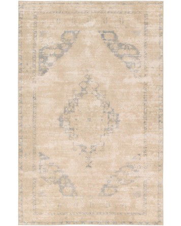 Tapete Periodo de Medallón en Beige y Gris