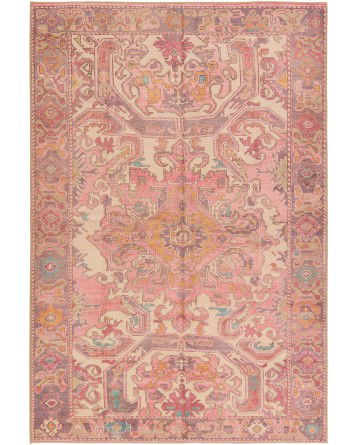 Tapete Lavable Marquez Medallón en Rosa