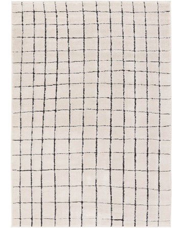 Tapete Jade de Cuadrícula Irregular con Negro