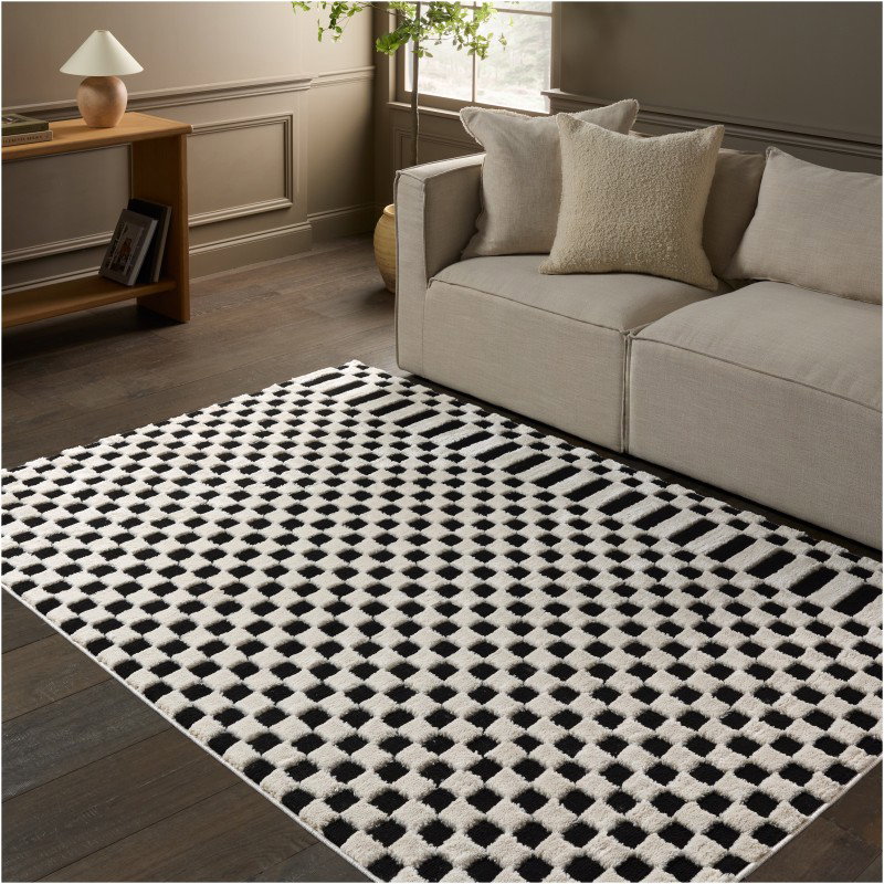 Tapete Jade a Cuadros con Negro