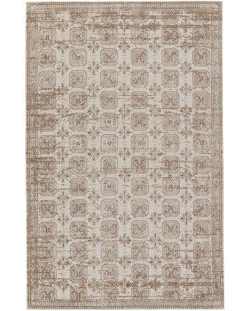 Tapete Nadia Tribal Enrejado en Marfil y Crema