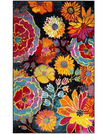 Tapete de Flores en Fondo Negro