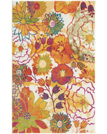 Tapete de Flores en Fondo Blanco