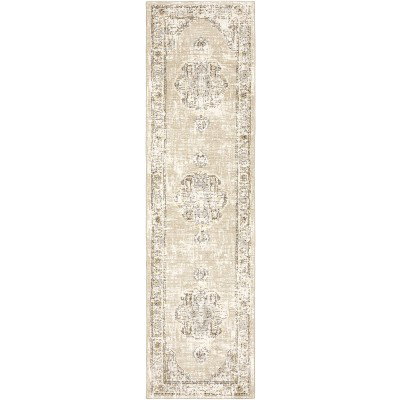 Tapete Principado Medallón Oriental en Beige y Marfil