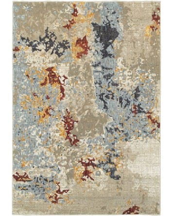 Tapete Evolución Abstracto Beige con Azul