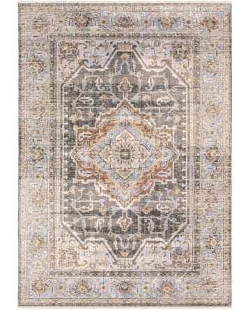 Tapete Soberano de Medallón Gris con Azul