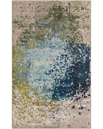 Tapete Lunar Abstracto en Azul y Verde