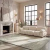 Tapete Adira Abstracto en Marfil con Verde Salvia