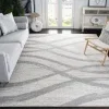 Tapete Adira Brochas Onduladas en Marfil con Gris