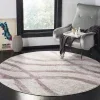 Tapete Adira Brochas Onduladas en Marfil con Morado