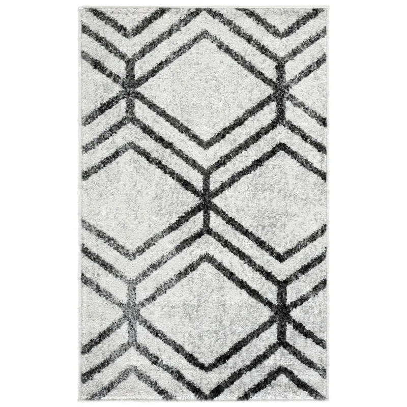 Tapete Adira Chevron Droble en Marfil con Carbon