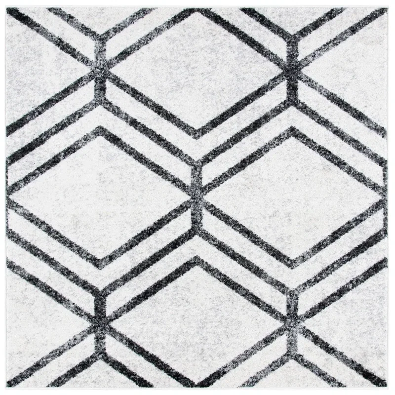 Tapete Adira Chevron Droble en Marfil con Carbon
