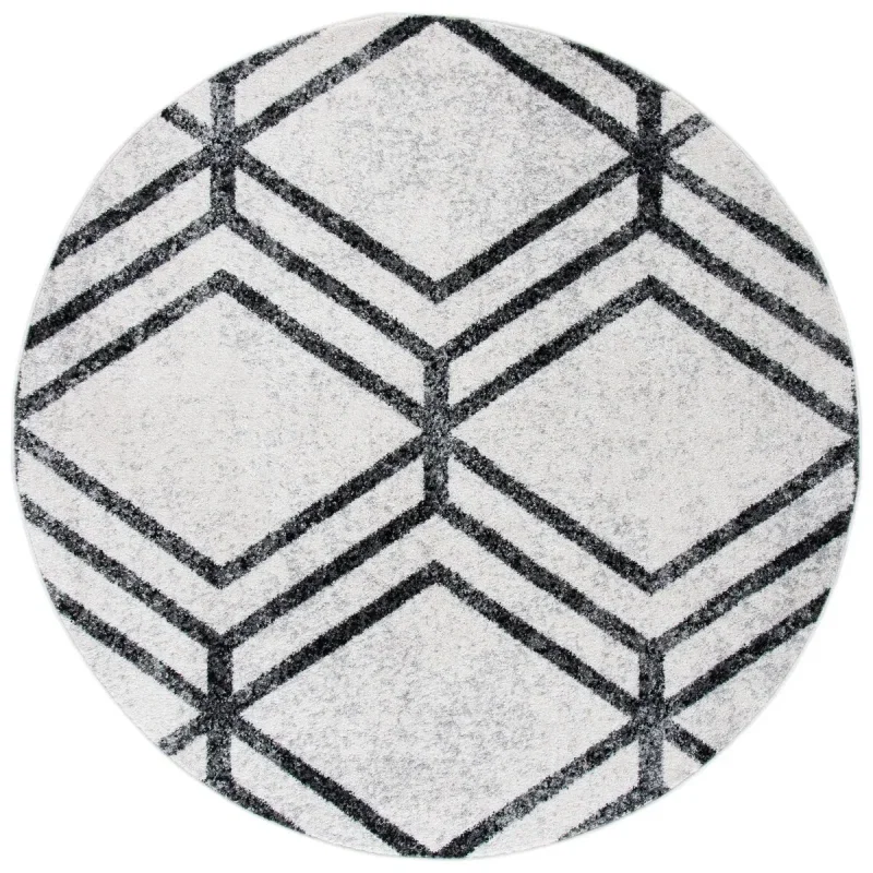 Tapete Adira Chevron Droble en Marfil con Carbon