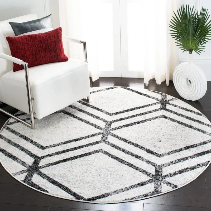 Tapete Adira Chevron Droble en Marfil con Carbon
