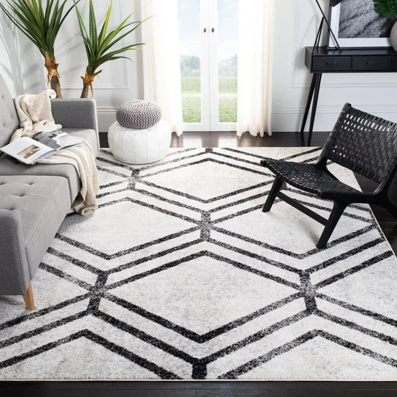 Tapete Adira Chevron Droble en Marfil con Carbon