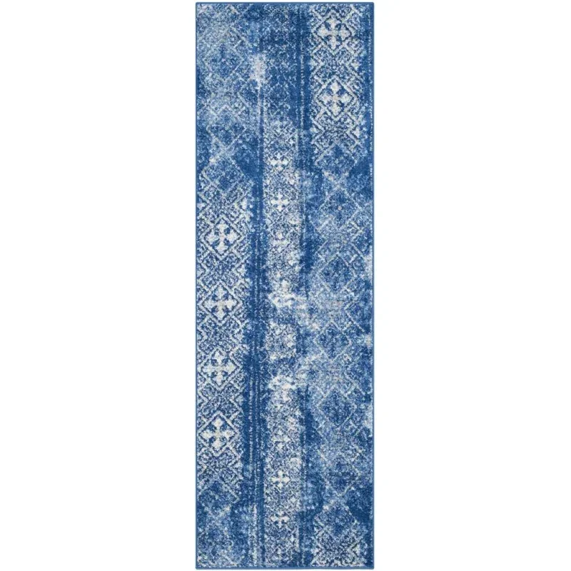 Tapete Adira Columnas de Diamantes en Azul