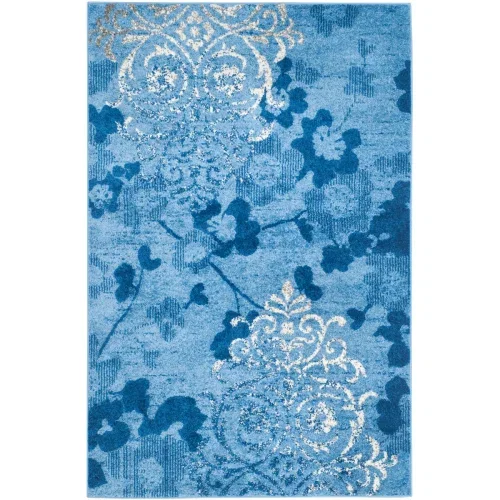 Tapete Adira Damasco Floral en Azul