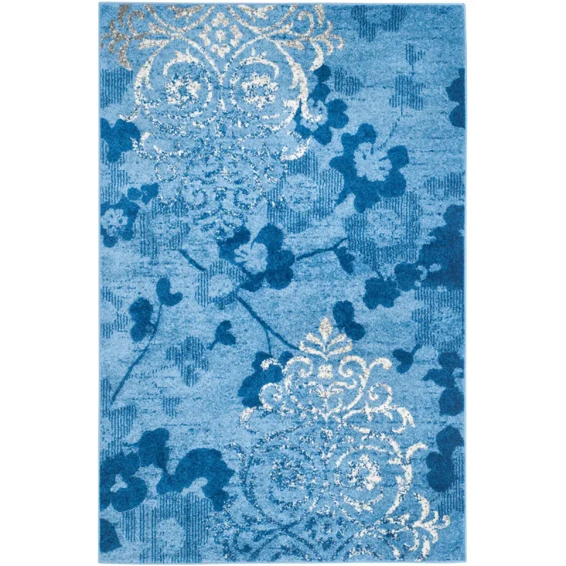 Tapete Adira Damasco Floral en Azul | NU Espacios