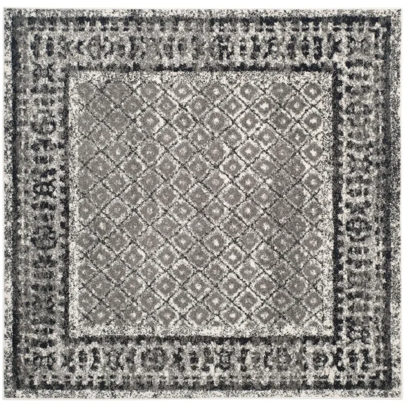 Tapete Adira de Diamantes en Marfil con Gris