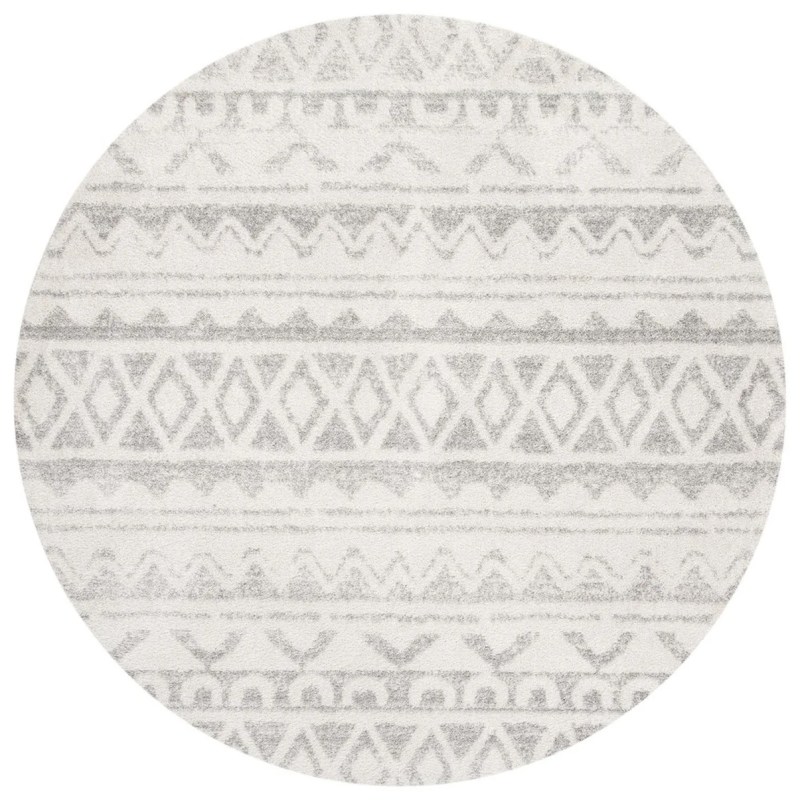 Tapete Adira de Diamantes en Marfil con Gris