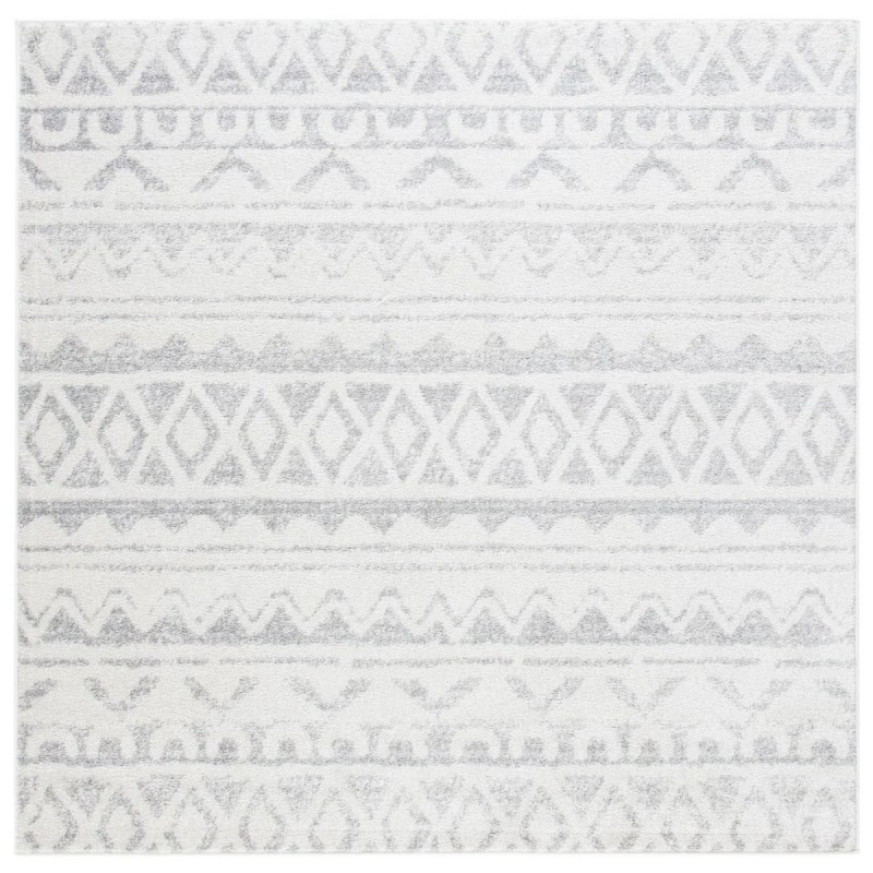 Tapete Adira de Diamantes en Marfil con Gris