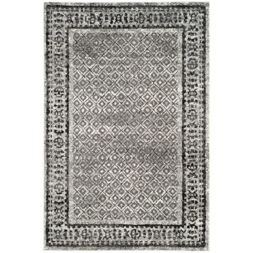 Tapete Adira de Diamantes en Marfil con Gris