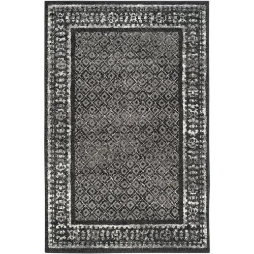 Tapete Adira de Diamantes en Negro con Gris
