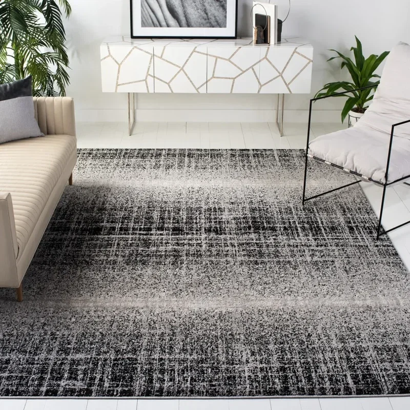 Tapete Adira de Rayas en Gris con Negro