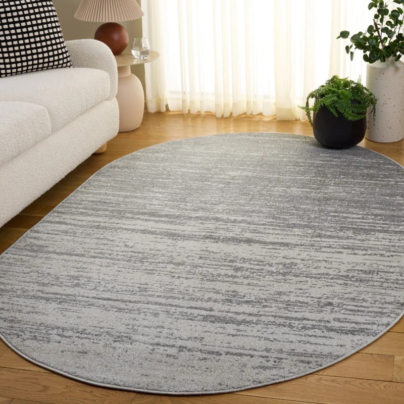Tapete Adira de Rayas en Marfil con Gris