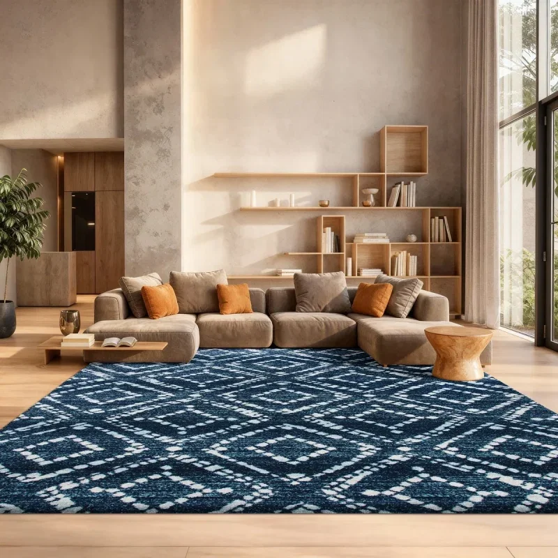 Tapete Adira Diamantes Tribales en Azul