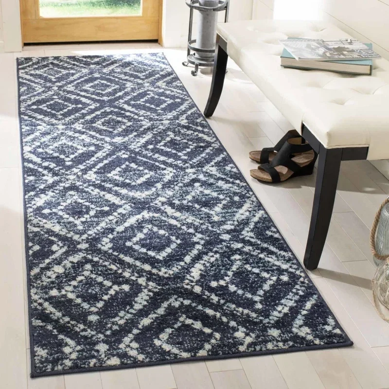 Tapete Adira Diamantes Tribales en Azul