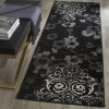 Tapete Adira Floral en Negro con Gris