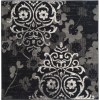 Tapete Adira Floral en Negro con Gris