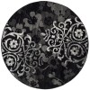 Tapete Adira Floral en Negro con Gris