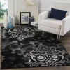 Tapete Adira Floral en Negro con Gris