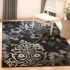 Tapete Adira Floral en Negro con Gris