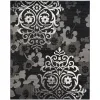 Tapete Adira Floral en Negro con Gris