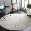 Tapete Adira Geométrico en Marfil con Verde Salvia