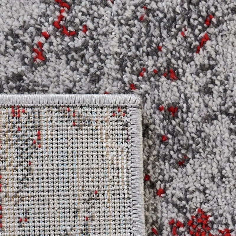 Tapete Adira Gris Abstracto con Rojo