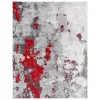 Tapete Adira Gris Abstracto con Rojo