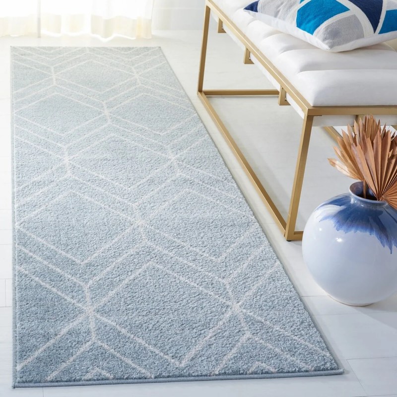 Tapete Adira Moderno en Azul con Marfil