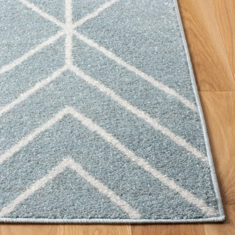 Tapete Adira Moderno en Azul con Marfil
