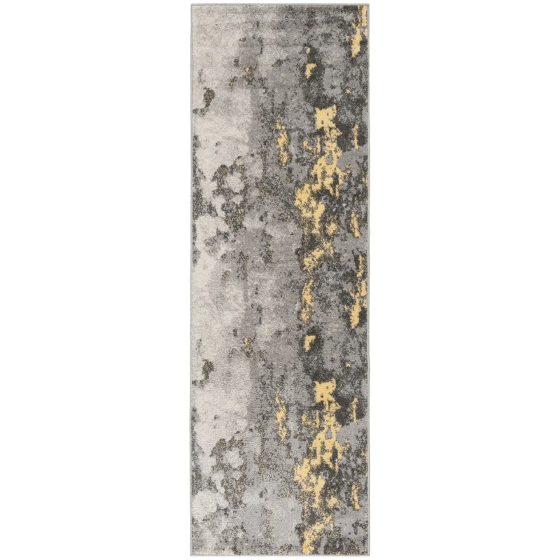 Tapete Adira Moderno en Gris con Amarillo