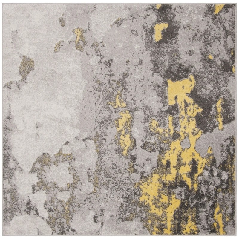 Tapete Adira Moderno en Gris con Amarillo