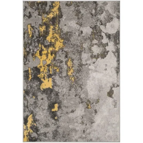 Tapete Adira Moderno en Gris con Amarillo