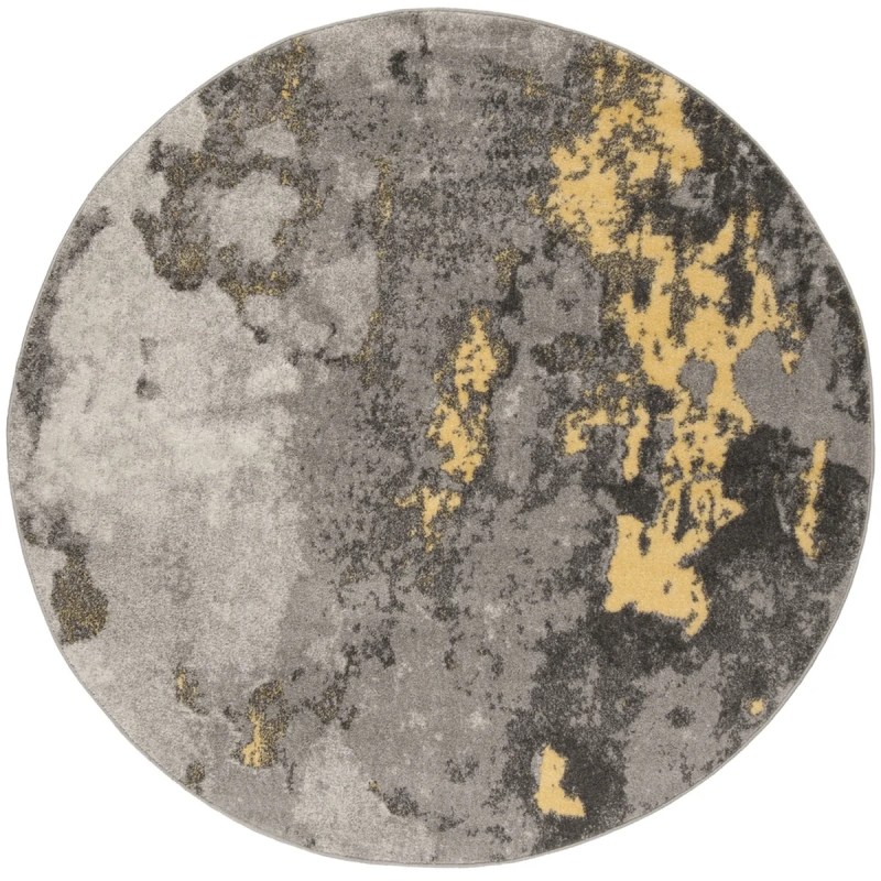 Tapete Adira Moderno en Gris con Amarillo