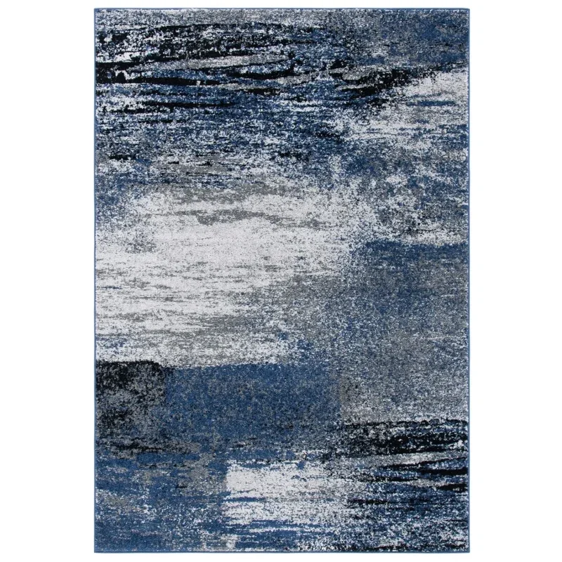 Tapete Adira Moderno en Gris con Azul | NU Espacios