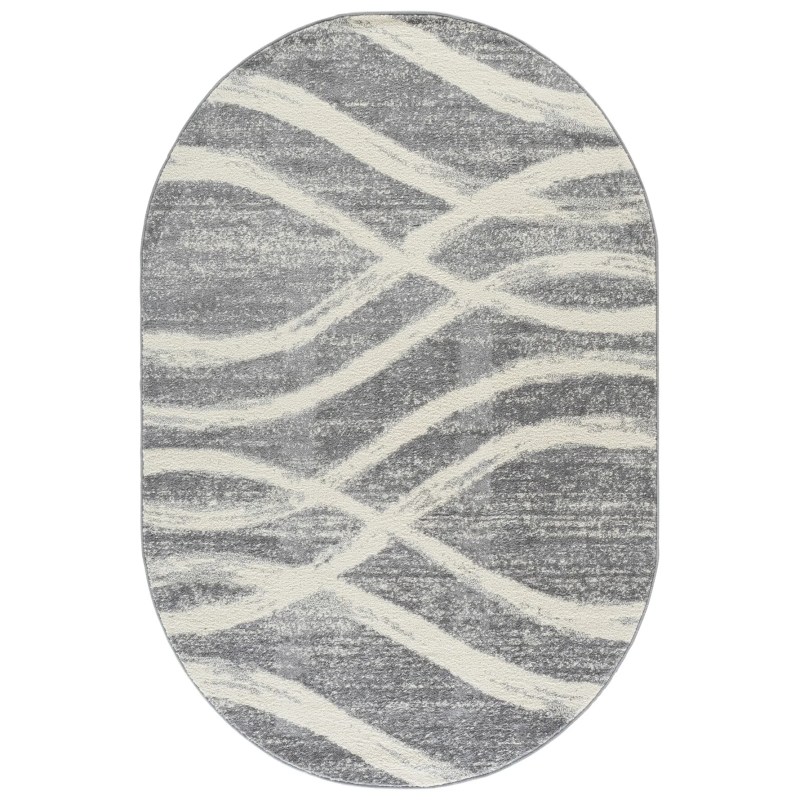 Tapete Adira Moderno en Gris con Marfil